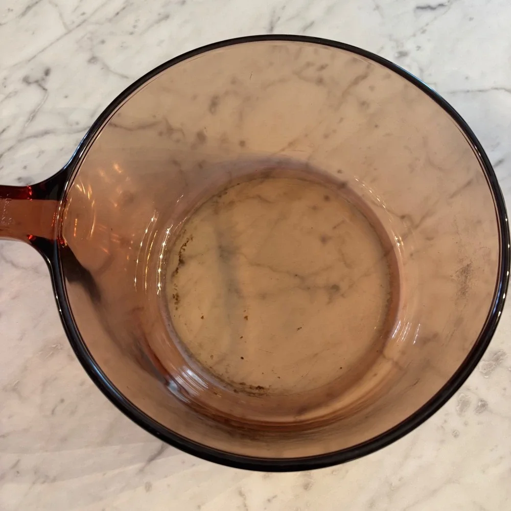 Visions by Corning Amber Glass Saucepan with Lid 2.5L V-2.5-B France Vintage